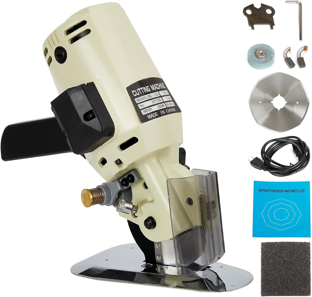 Fabric Cutter Electric Cloth Cutting Machine Roller with Extra 4 Inch Rotary Blade Hand Held Fabric Slitting Machine For Multi-Layer Clothing, Textiles, Paper, Blanket, Hat, etc